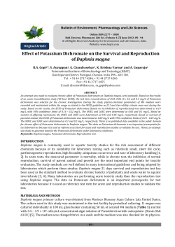 Effect of Potassium Dichromate on the Survival and Reproduction of