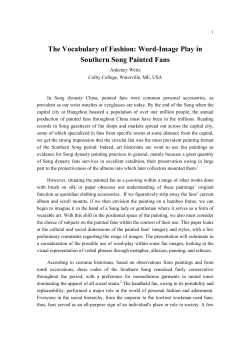 The Vocabulary of Fashion: Word-Image Play in Southern Song
