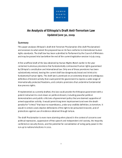 An Analysis of Ethiopia`s Draft Anti-Terrorism Law