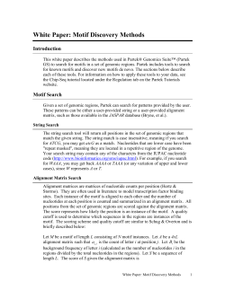 Partek White Paper: Motif Discovery Methods