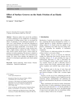 Effect of Surface Grooves on the Static Friction of an Elastic Slider