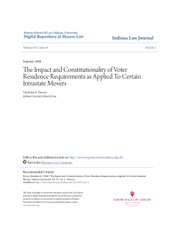 The Impact and Constitutionality of Voter Residence Requirements