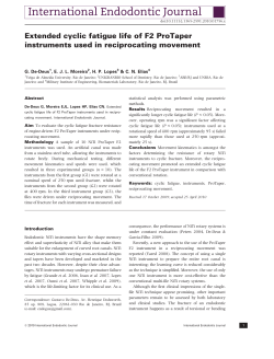 Extended cyclic fatigue life of F2 ProTaper instruments used in
