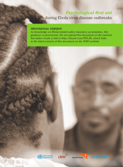 Psychological first aid during Ebola virus disease outbreaks