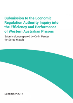 Submission to the Economic Regulation Authority Inquiry into the