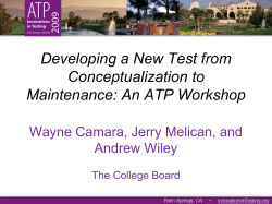 Developing a New Test from Conceptualization to