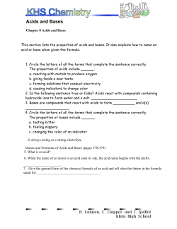 Acids and Bases - Net Start Class