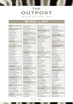 BIRD LIST - Seasons in Africa