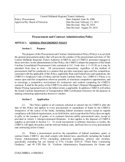 Procurement Contract Administration Policy