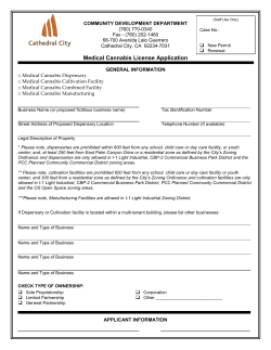 Medical Cannabis License Application