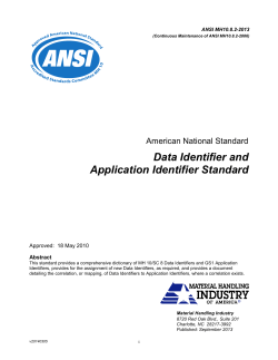 Data Identifier and Application Identifier Standard