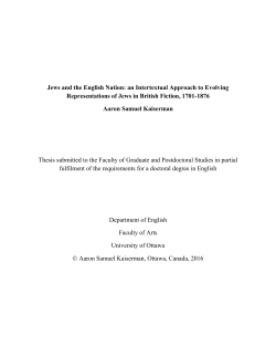 Jews and the English Nation: an Intertextual