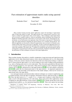 Fast estimation of approximate matrix ranks using spectral densities