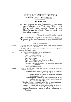 FLOUR TAX (WHEAT INDUSTRY