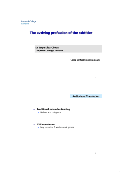 AUDIOVISUAL TRANSLATION IN THE THIRD MILLENNIUM