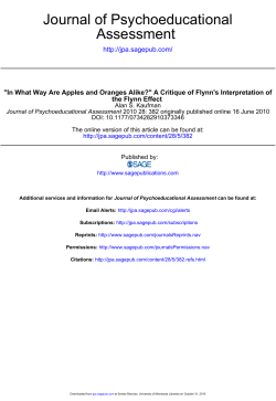 Assessment Journal of Psychoeducational