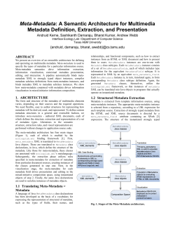 Meta-Metadata: A Semantic Architecture for Multimedia Metadata