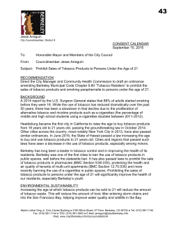 Prohibit Sales of Tobacco Products to