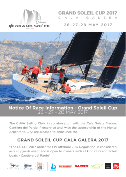 Notice Of Race Information - Grand Soleil Cup 26 - 27