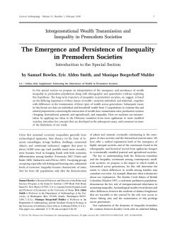 The Emergence and Persistence of Inequality in Premodern Societies