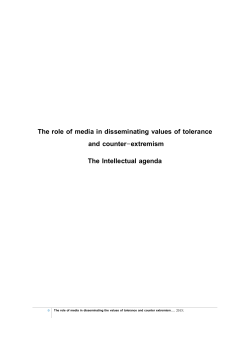 The role of media in disseminating values of tolerance and counter
