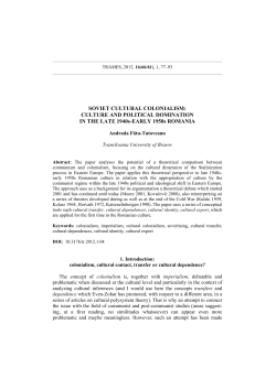 SOVIET CULTURAL COLONIALISM: CULTURE AND POLITICAL