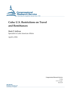 Cuba: U.S. Restrictions on Travel and Remittances