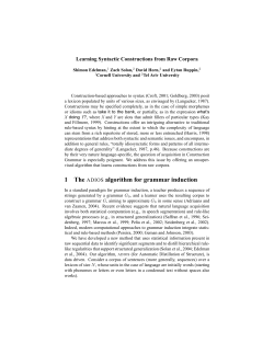 1 The ADIOS algorithm for grammar induction