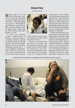 Brianna`s Story - NC Center for Public Policy Research