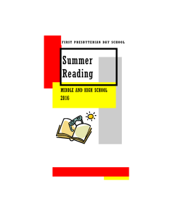 the summer reading booklet for middle school and high