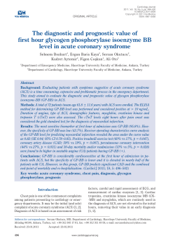 The diagnostic and prognostic value of first hour glycogen