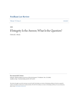 If Integrity Is the Answer, What Is the Question?