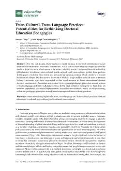 Trans-Cultural, Trans-Language Practices: Potentialities for