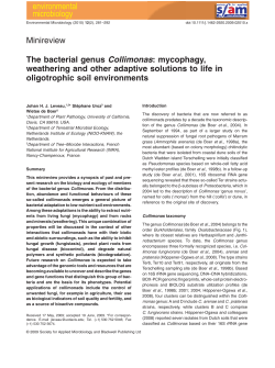 Minireview The bacterial genus Collimonas: mycophagy, weathering