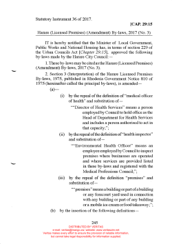 Harare (Licensed Premises) (Amendment) By-laws, 2017