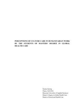 perceptions of culture care in humanitarian work by the