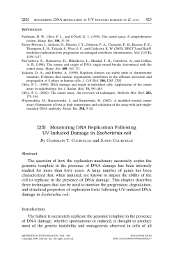 [25] Monitoring DNA Replication Following UV‐Induced Damage in