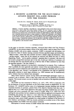 a heuristic algorithm for the multi-vehicle advance request dial