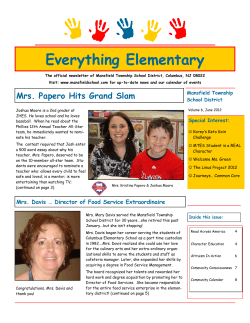 JUNE 2012 Volume 6 - Mansfield Township School District