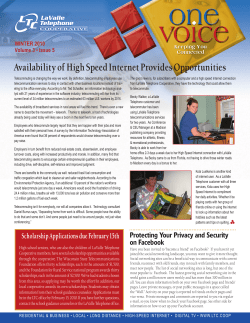 2010/01 Winter Newsletter - LaValle Telephone Cooperative