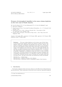 Presence of stratospheric humidity in the ozone column depletion on