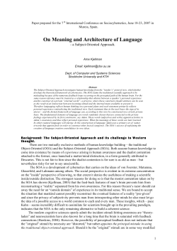 On Meaning and Architecture of Language