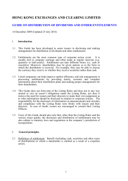 Guide on Distribution of Dividends and Other Entitlements