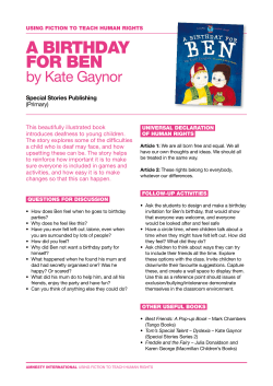 a birthday for ben - Amnesty International UK