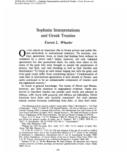 Sophistic Interpretations and Greek Treaties