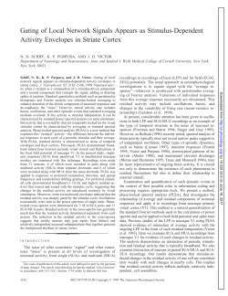 Gating of Local Network Signals Appears as Stimulus