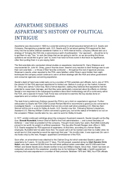 aspartame sidebars aspartame`s history of political intrigue
