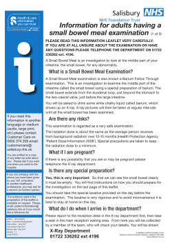Having a Small Bowel Meal Examination