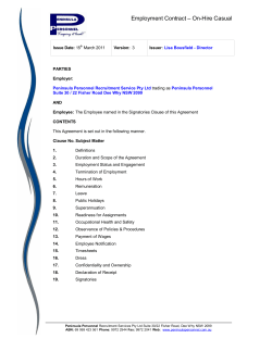 Contract On-Hire Casual Employment