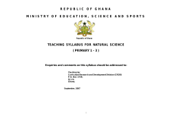 Natural Science Syllabus (Primary 1 -3)